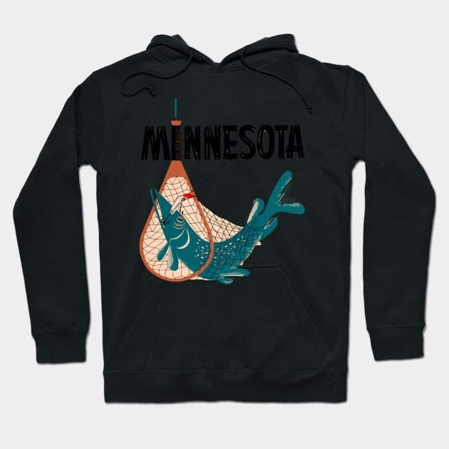 Minnesota Fishing Design Hoodie by zsonn